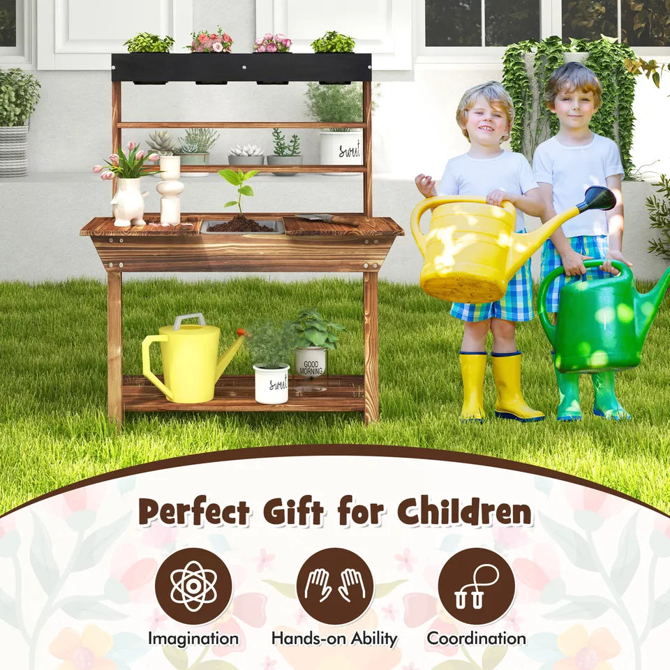 wooden potting bench for kids perfect gift for children