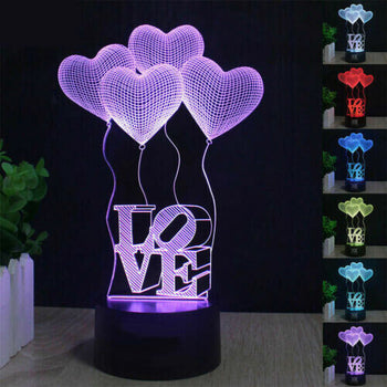 Heart LED Light Gift for Her Color Changing Love Lamp
