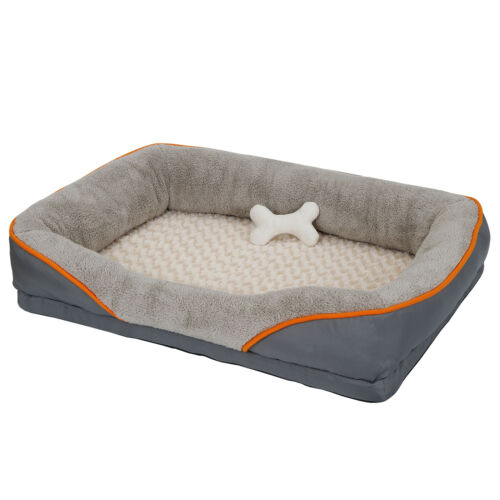 Dog Bed Memory Foam with Removable/Washable Cover and Squeaker Toy