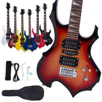 Flame Type Beginner Electric Guitar Complete Guitar Setup