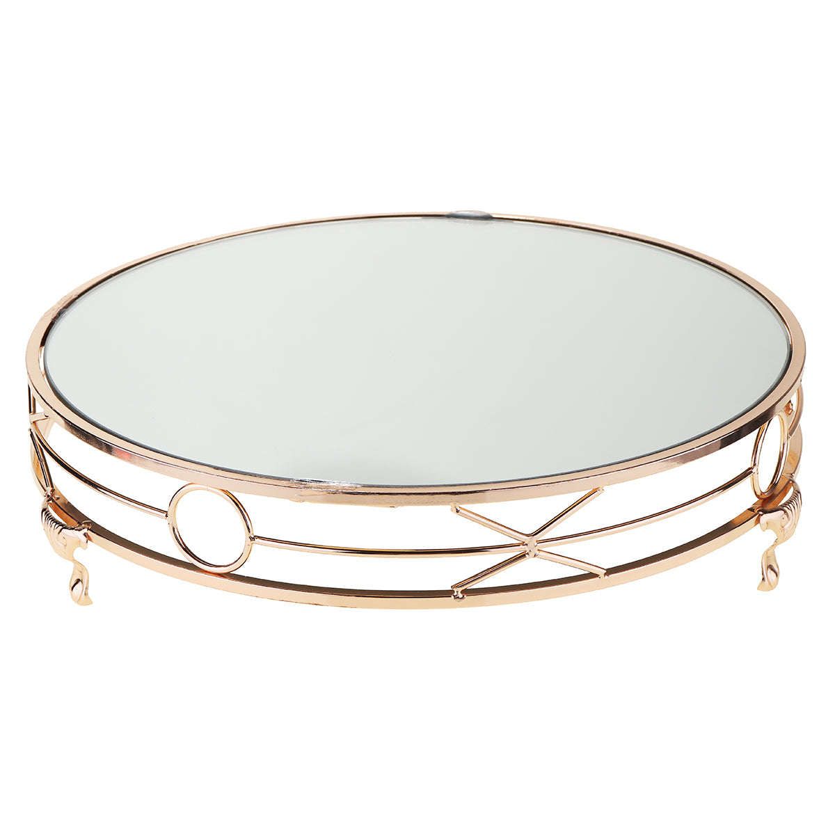 Skyorium 14'' Gold Plated Mirror Cake Stand