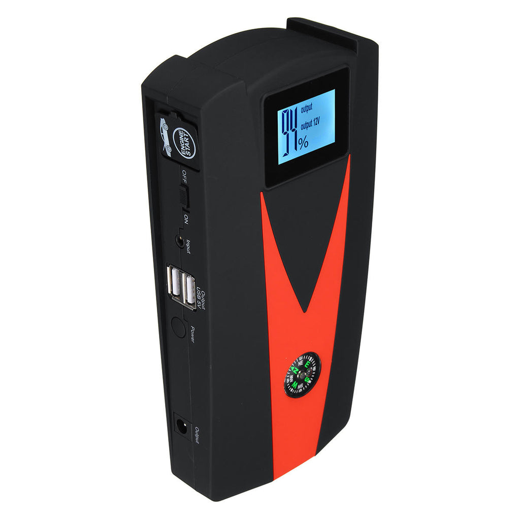 Skyorium 99900 mAh Dual USB Car Jump Starter LCD Auto Battery Booster Portable Power Pack with Jumper Cables - US Plug