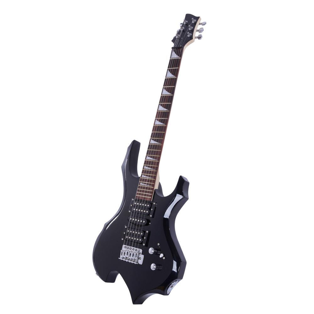 Flame Type Beginner Electric Guitar Complete Guitar Setup color black
