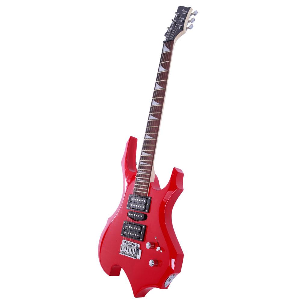 Flame Type Beginner Electric Guitar Complete Guitar Setup color red
